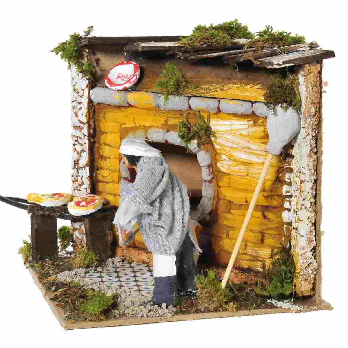 Statua presepe 10 cm movimento pizzaiolo