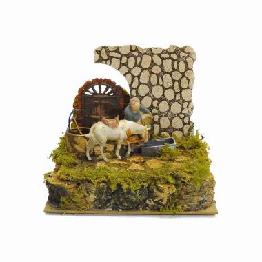 Abbeveratoio presepe cavallo fontana acqua