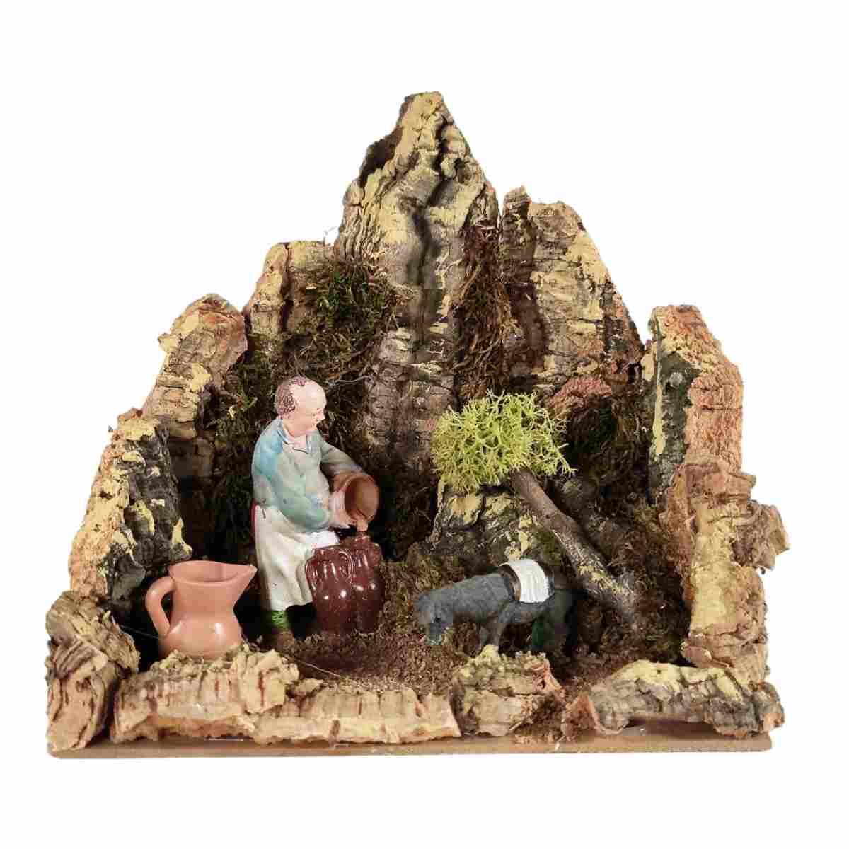 Ambientazione presepe oste anfore asino