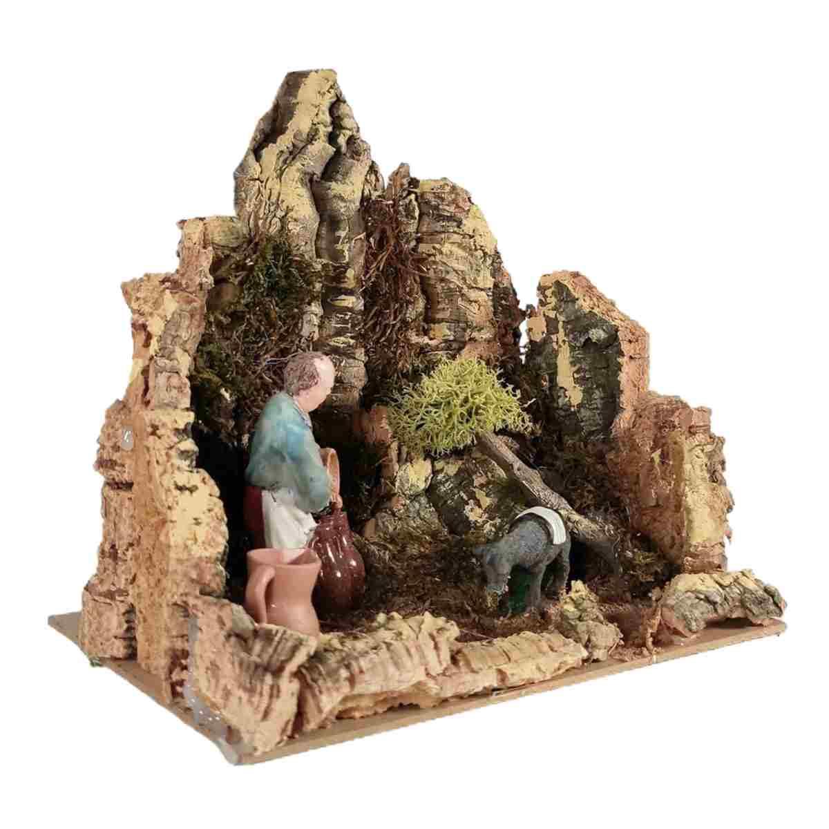Ambientazione presepe oste anfore asino