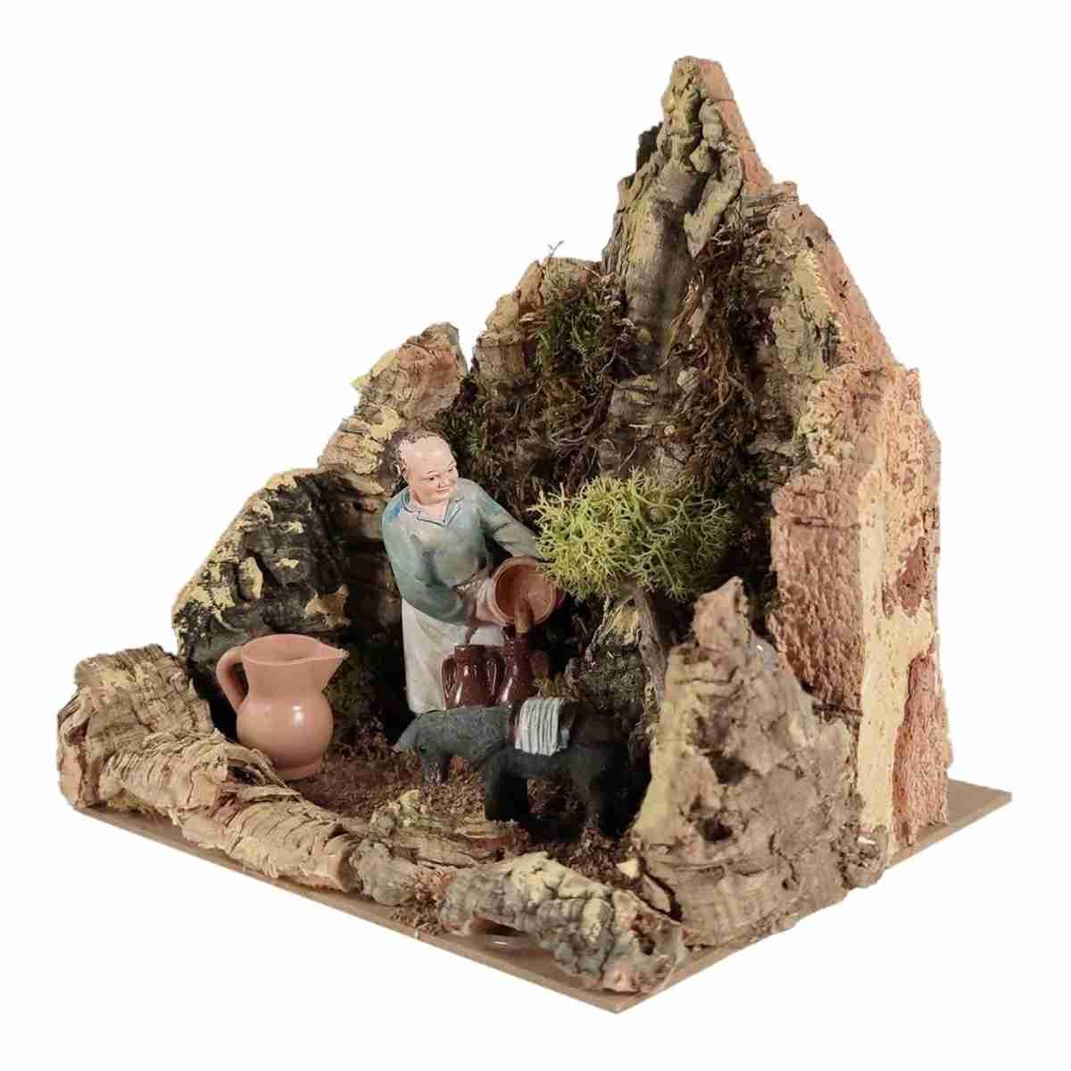 Ambientazione presepe oste anfore asino