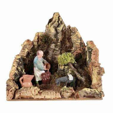 Ambientazione presepe oste anfore asino