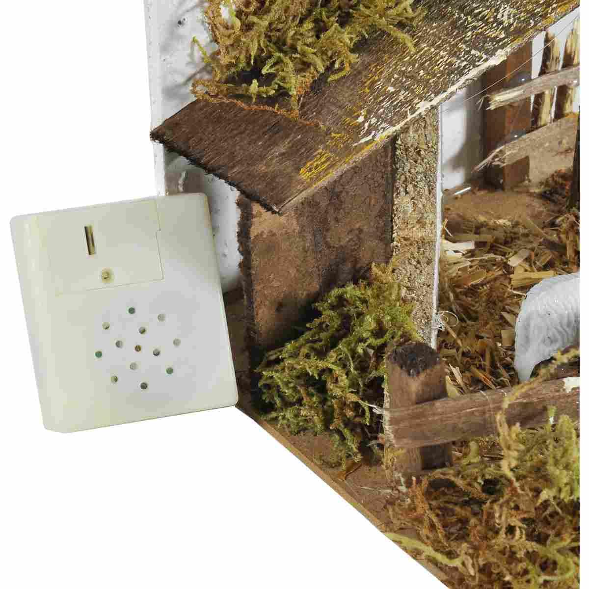 Statua presepe pecore recinto verso