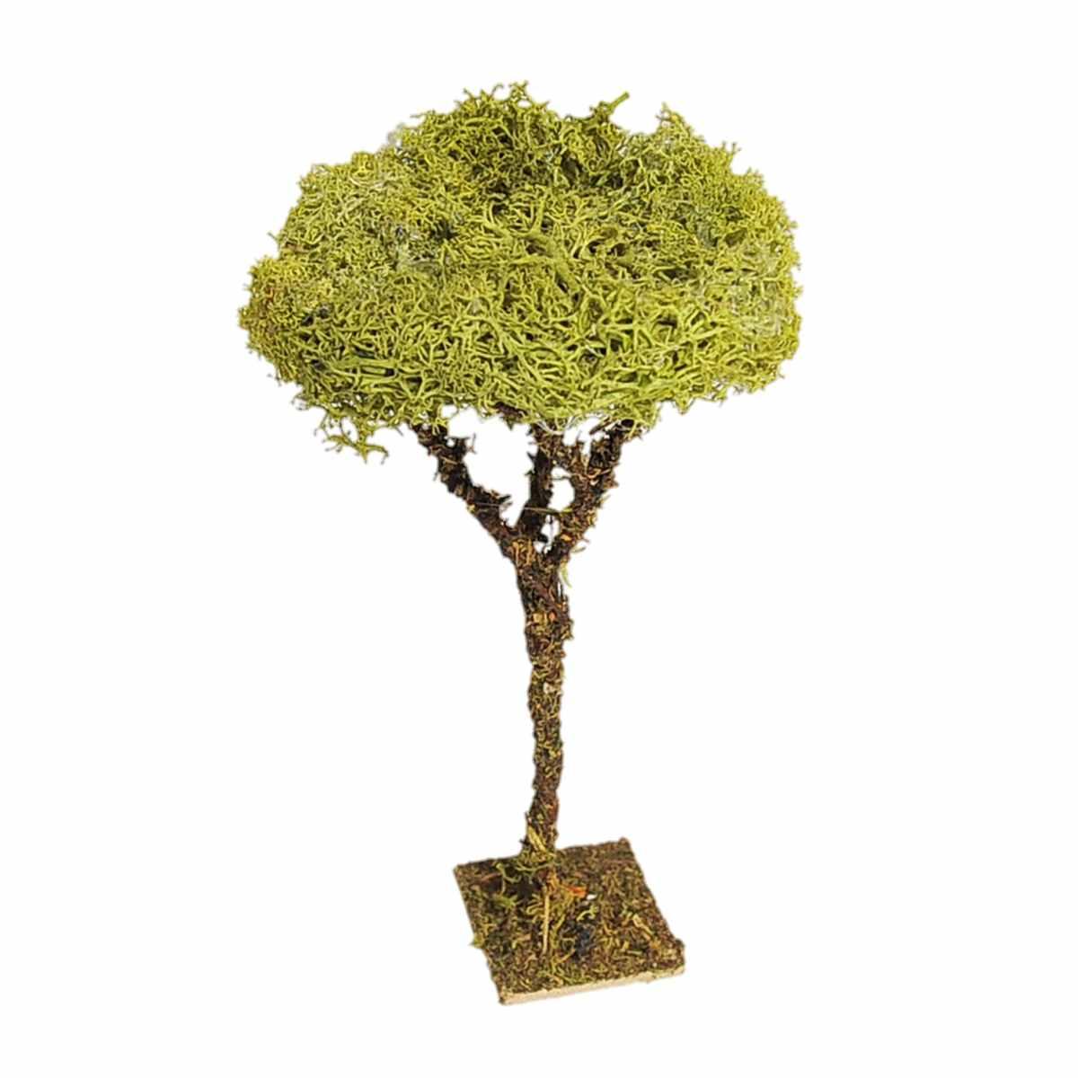 Albero presepe fusto verde lichene verde base 16 cm