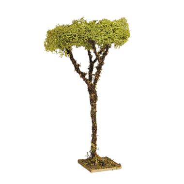 Albero presepe fusto verde lichene verde base 16 cm