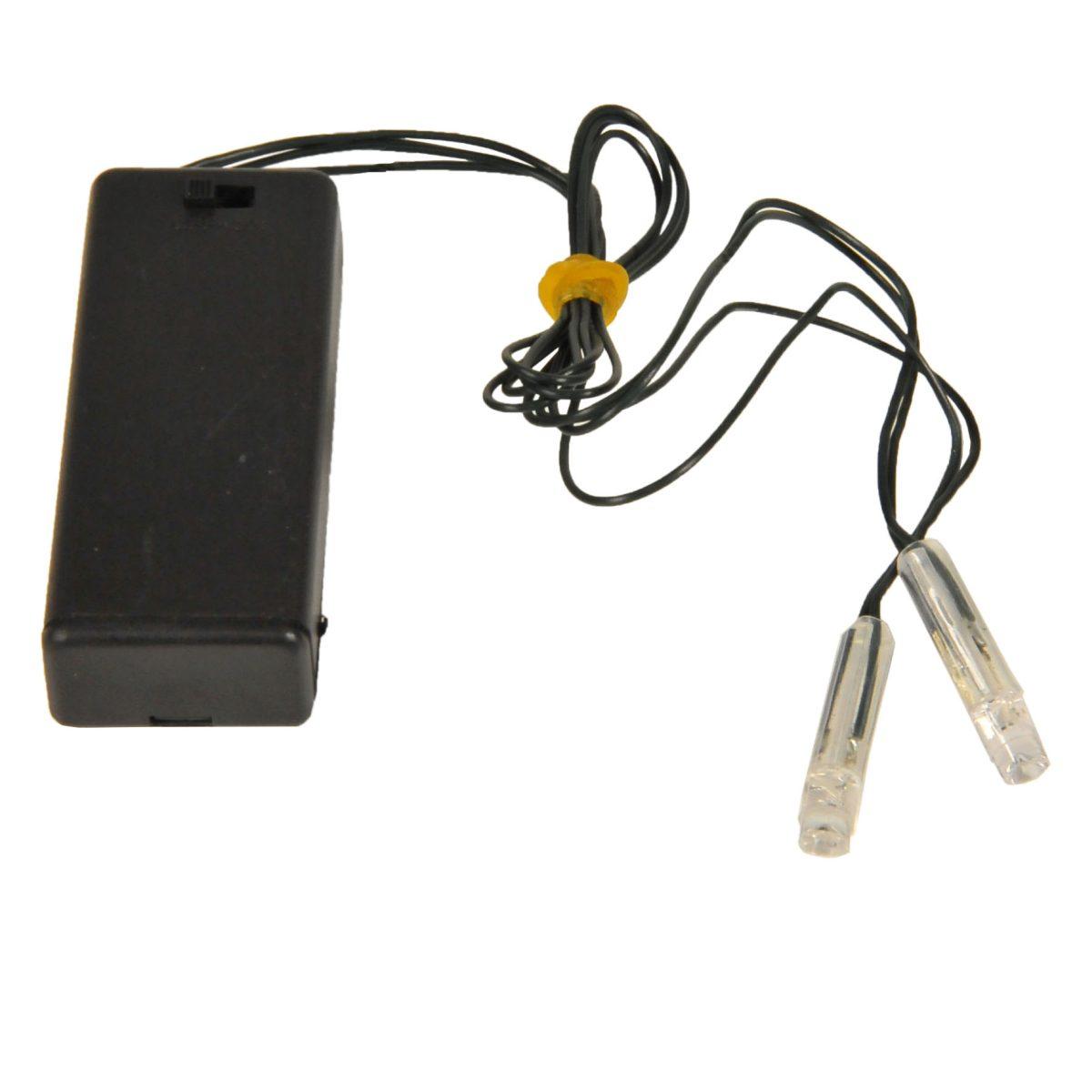 Luce presepe 2 led lampeggianti effetto fuoco rosso giallo batterie modello a