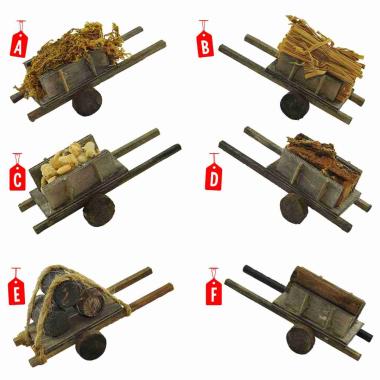 Carretto presepe legno 2 ruote carico