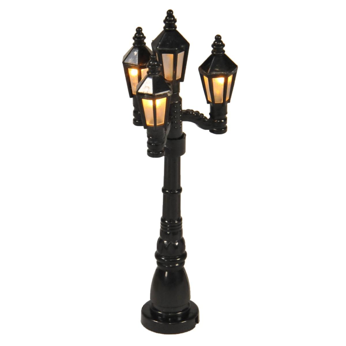 Lampione presepe 4 luci led calda batterie modello a 11 cm