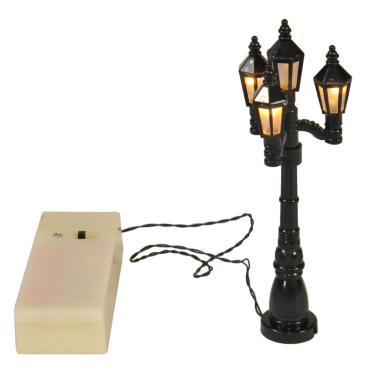 Lampione presepe 4 luci led calda batterie modello a 11 cm