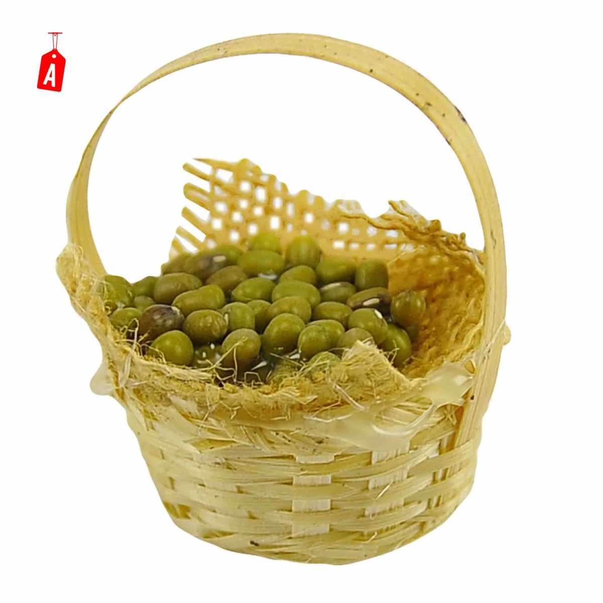 Cesta presepe alimenti uova vimini 3 cm