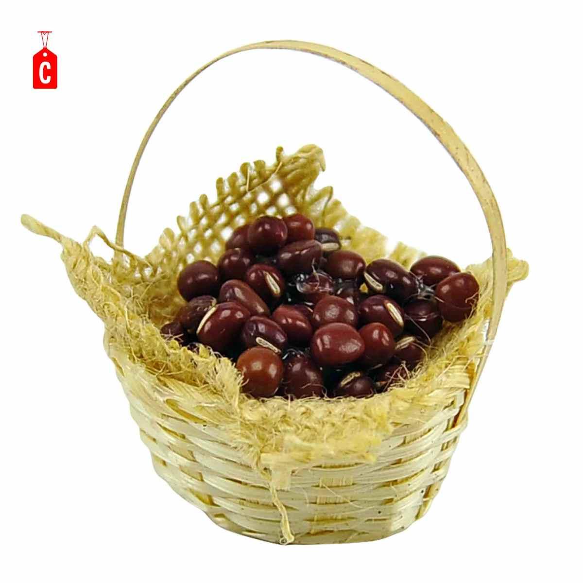 Cesta presepe alimenti uova vimini 3 cm