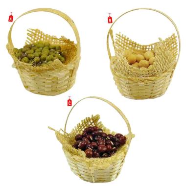 Cesta presepe alimenti uova vimini 3 cm