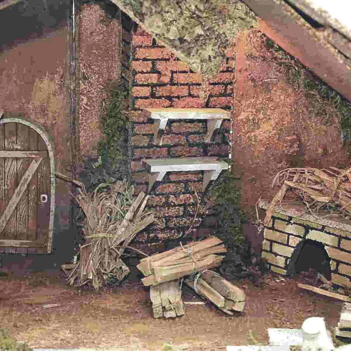 Capanna presepe legno luci
