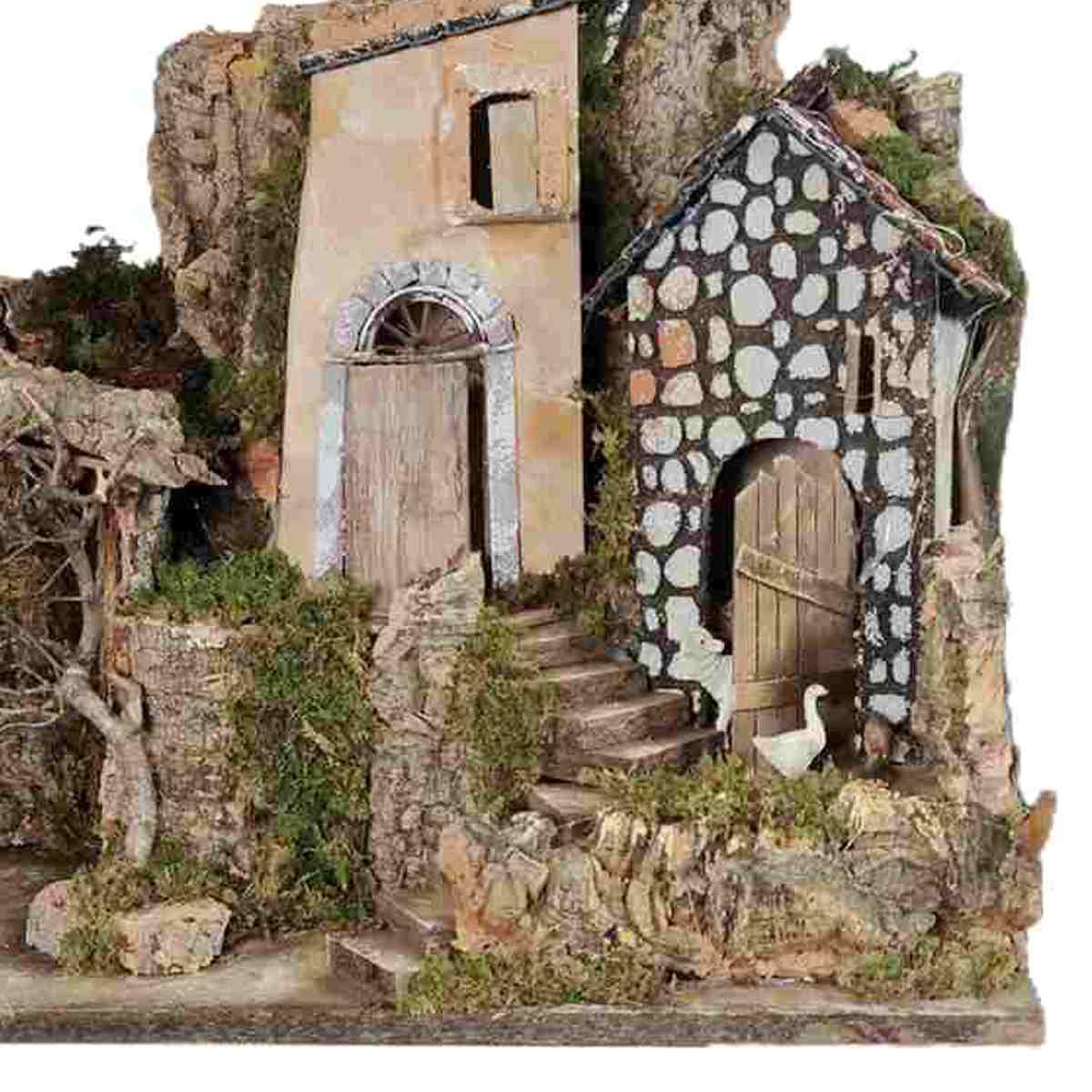 Capanna presepe legno luci