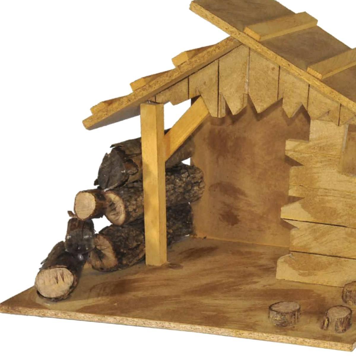 Capanna presepe legno luci