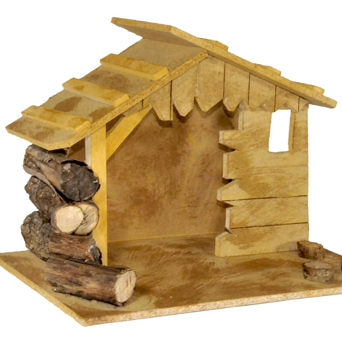 Capanna presepe legno luci