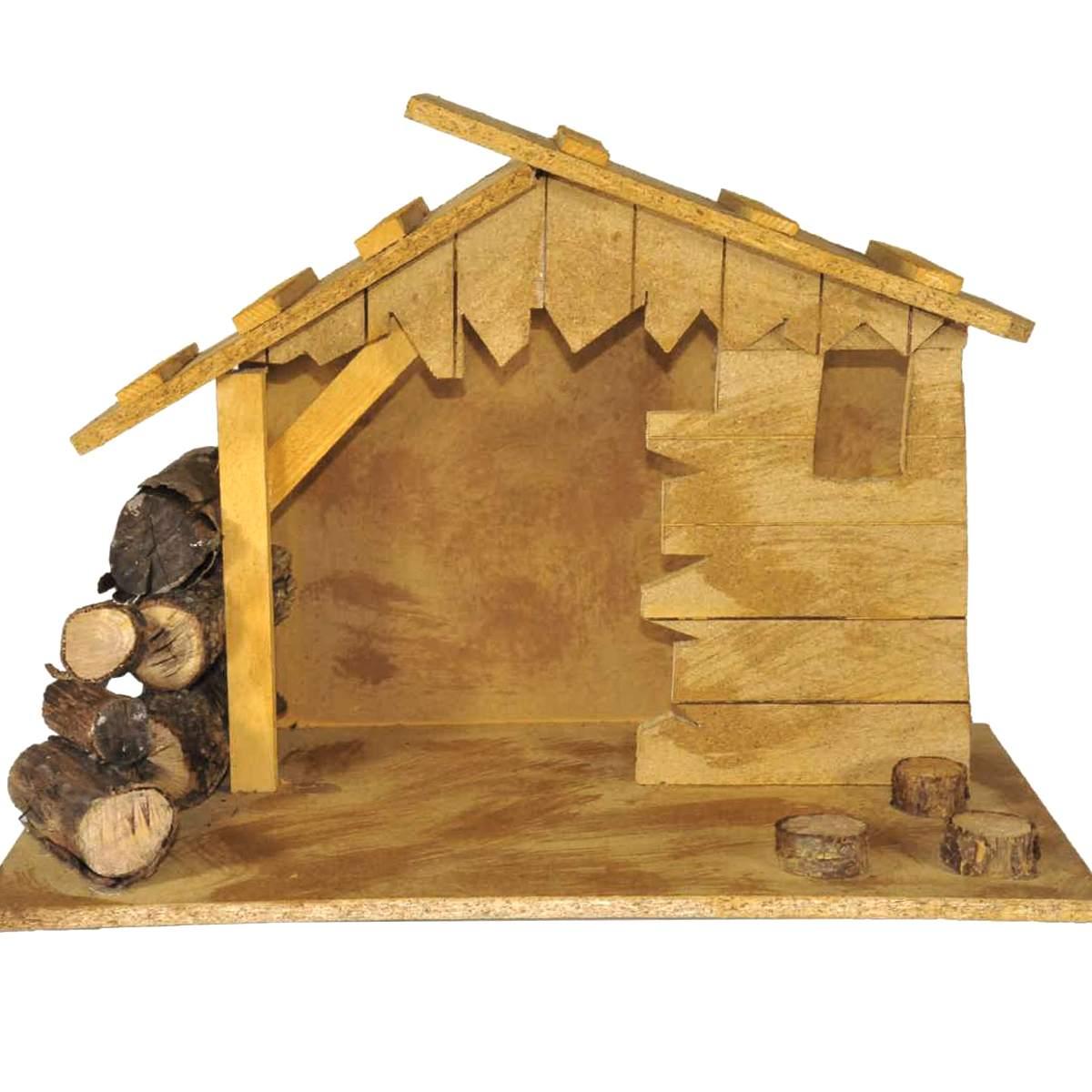 Capanna presepe legno luci