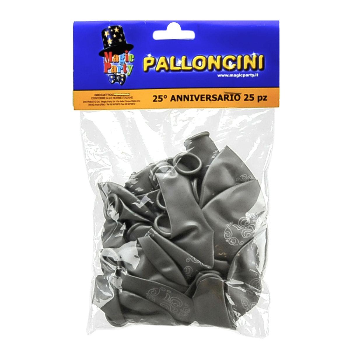 Palloncino 25 anniv metallizzati 25 pz