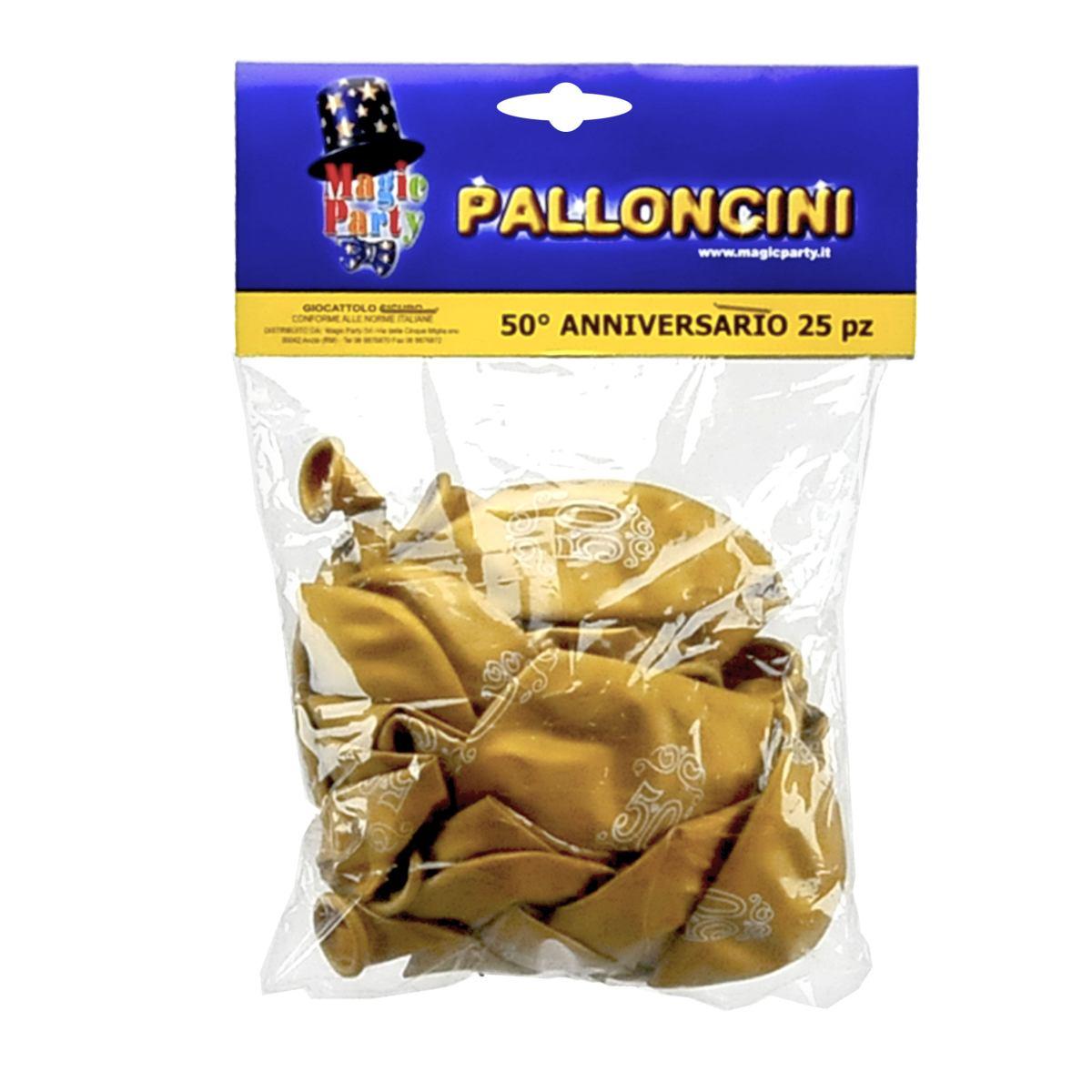 Palloncino 50 anniv metallizzati 25 pz