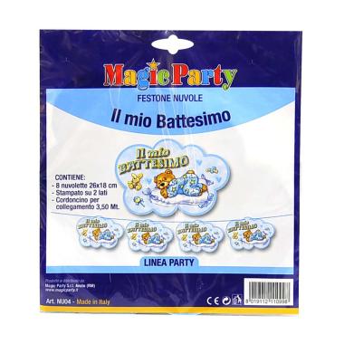 Festone party nuv battesimo celste mt