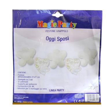 Festone party grappolo viva gli sposi mt