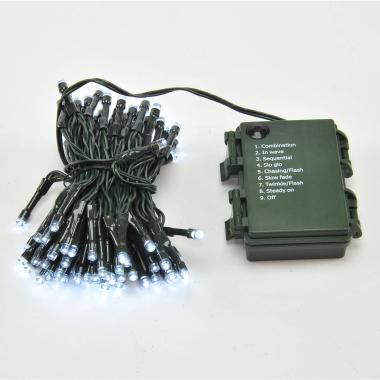Luci di natale esterno batteria 100 led bianco freddo timer