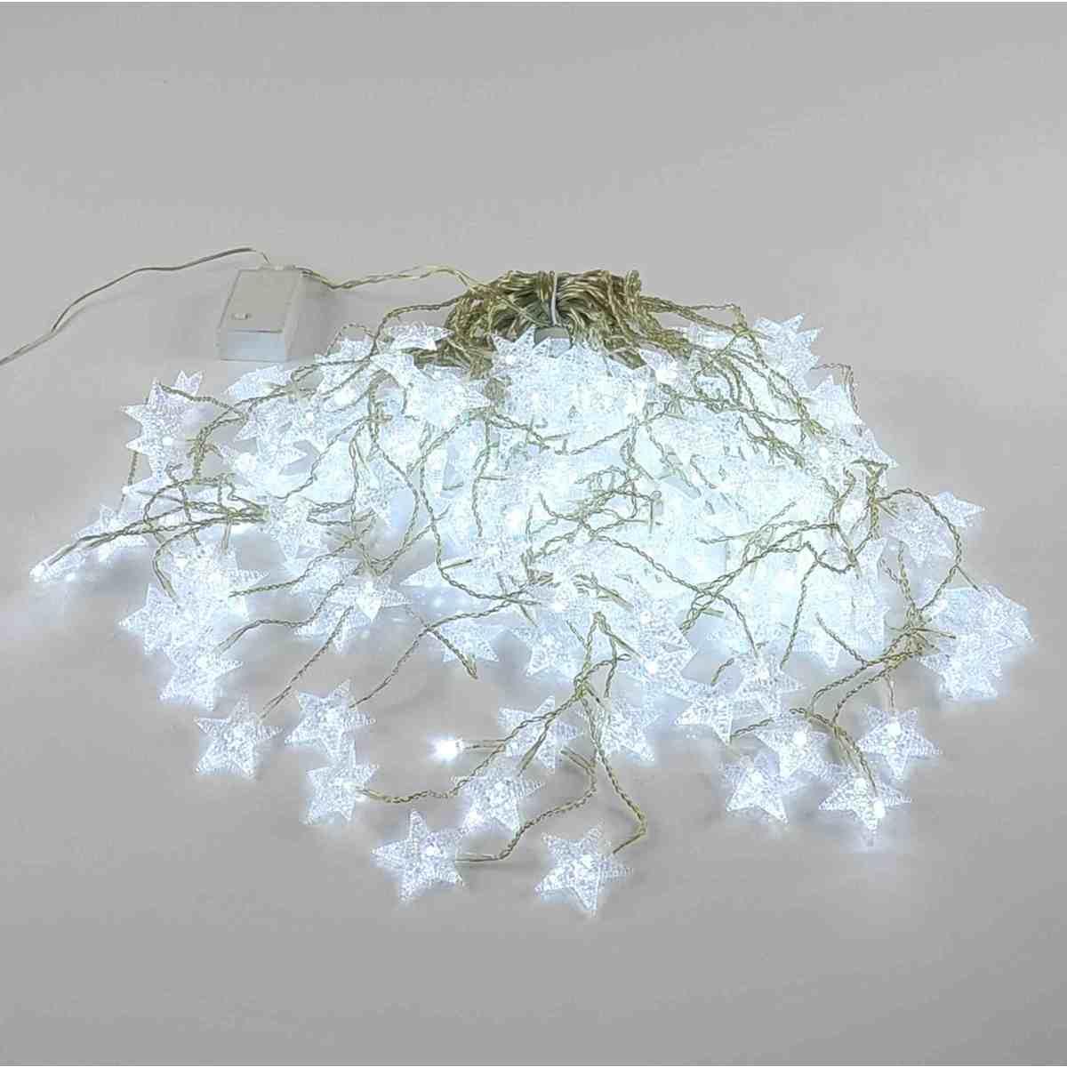 Luci di natale tenda esterno 180 led stelle bianco freddo 420 cm