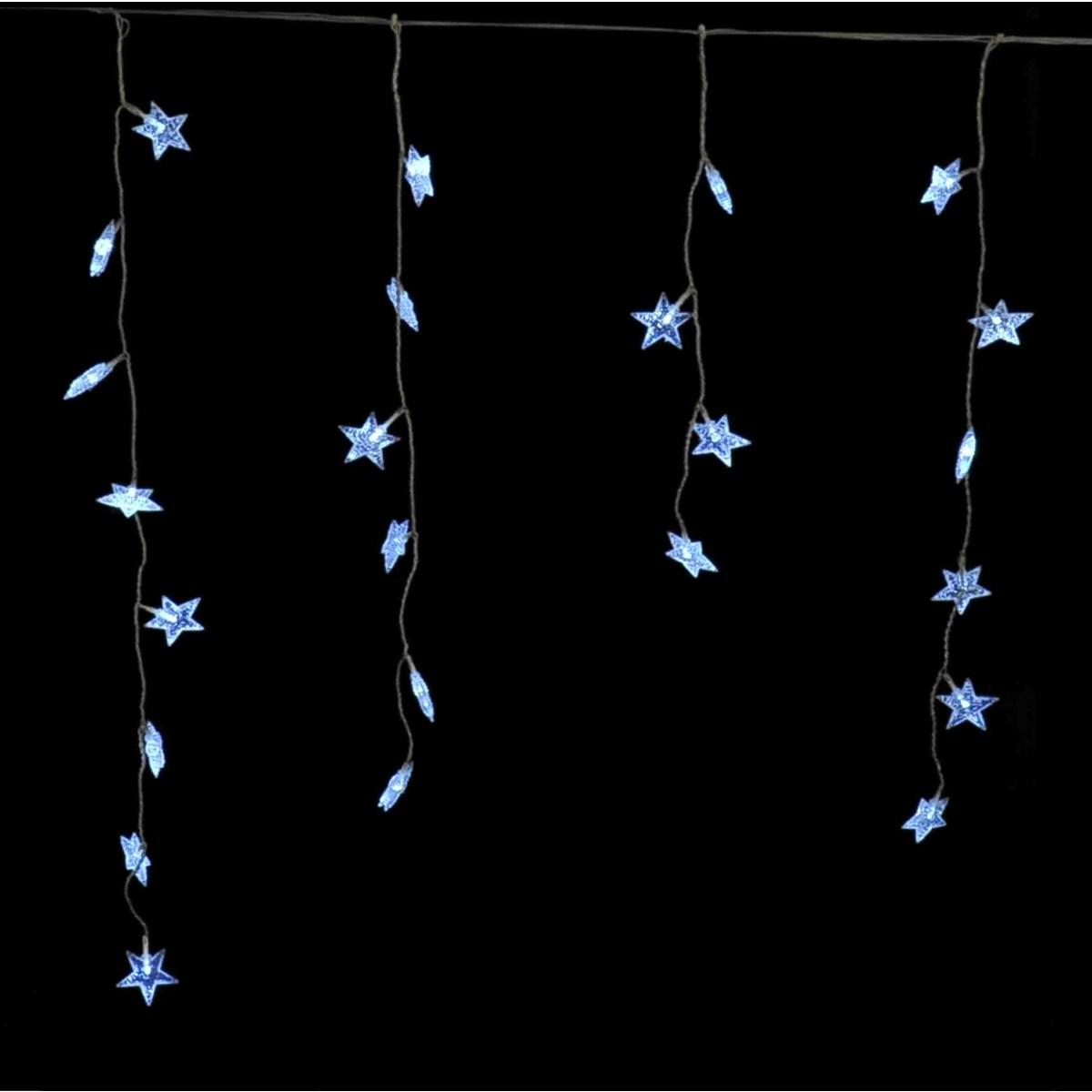 Luci di natale tenda esterno 180 led stelle bianco freddo 420 cm