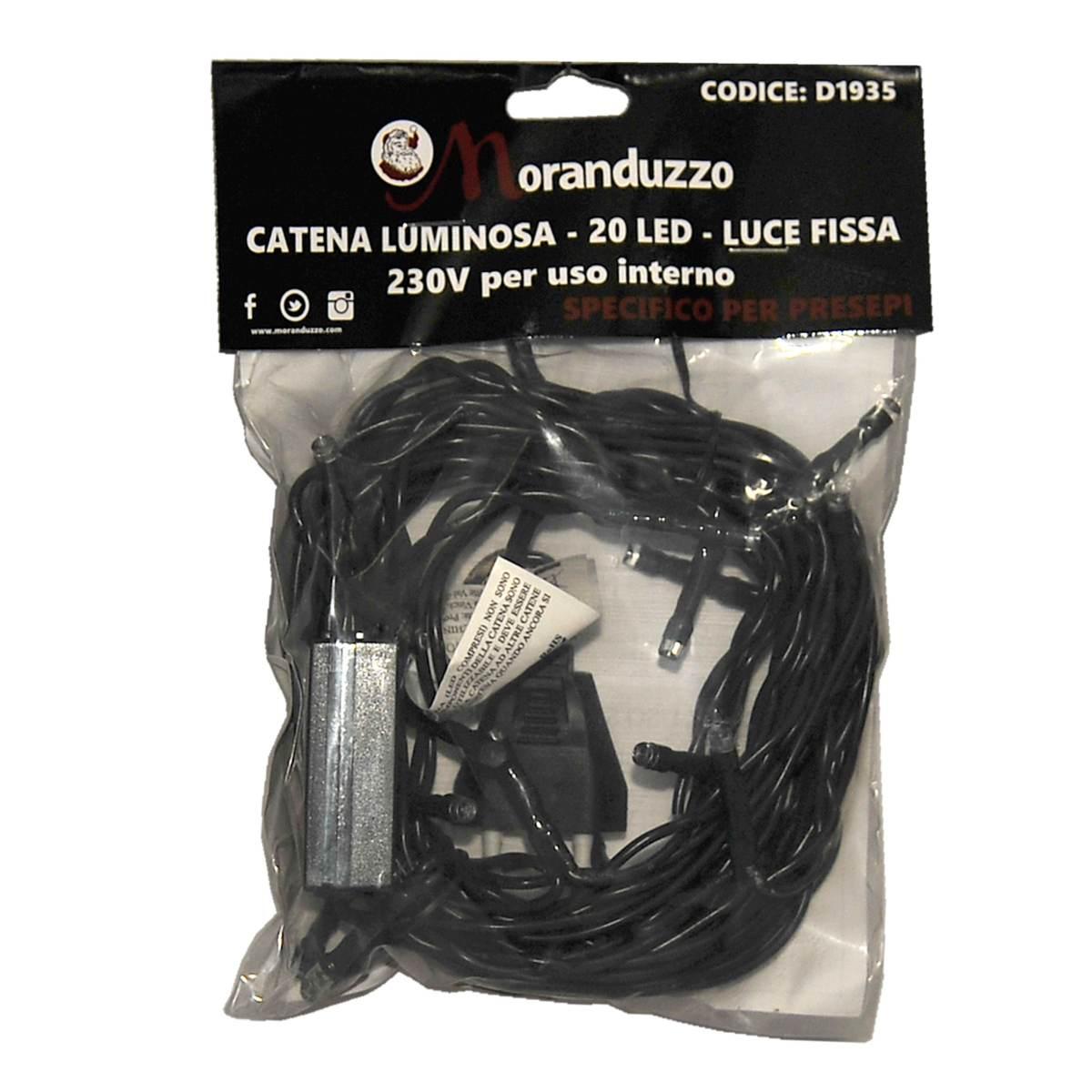 Luci di natale interno 20 led multicolor luce fissa