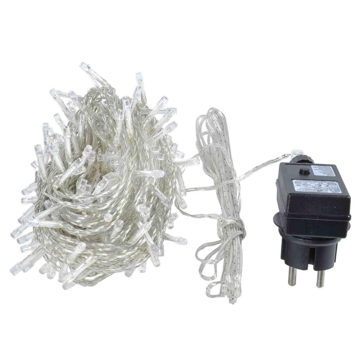 Luci di natale esterno 180 led blu giochi cavo trasparente