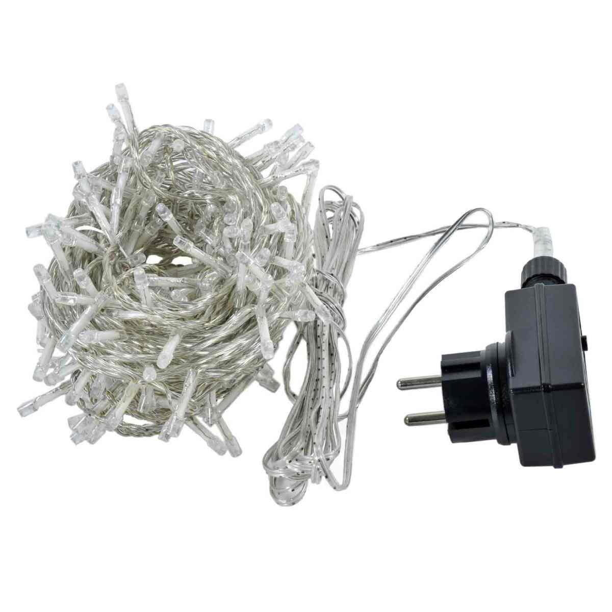 Luci di natale esterno 180 led verde giochi cavo trasparente