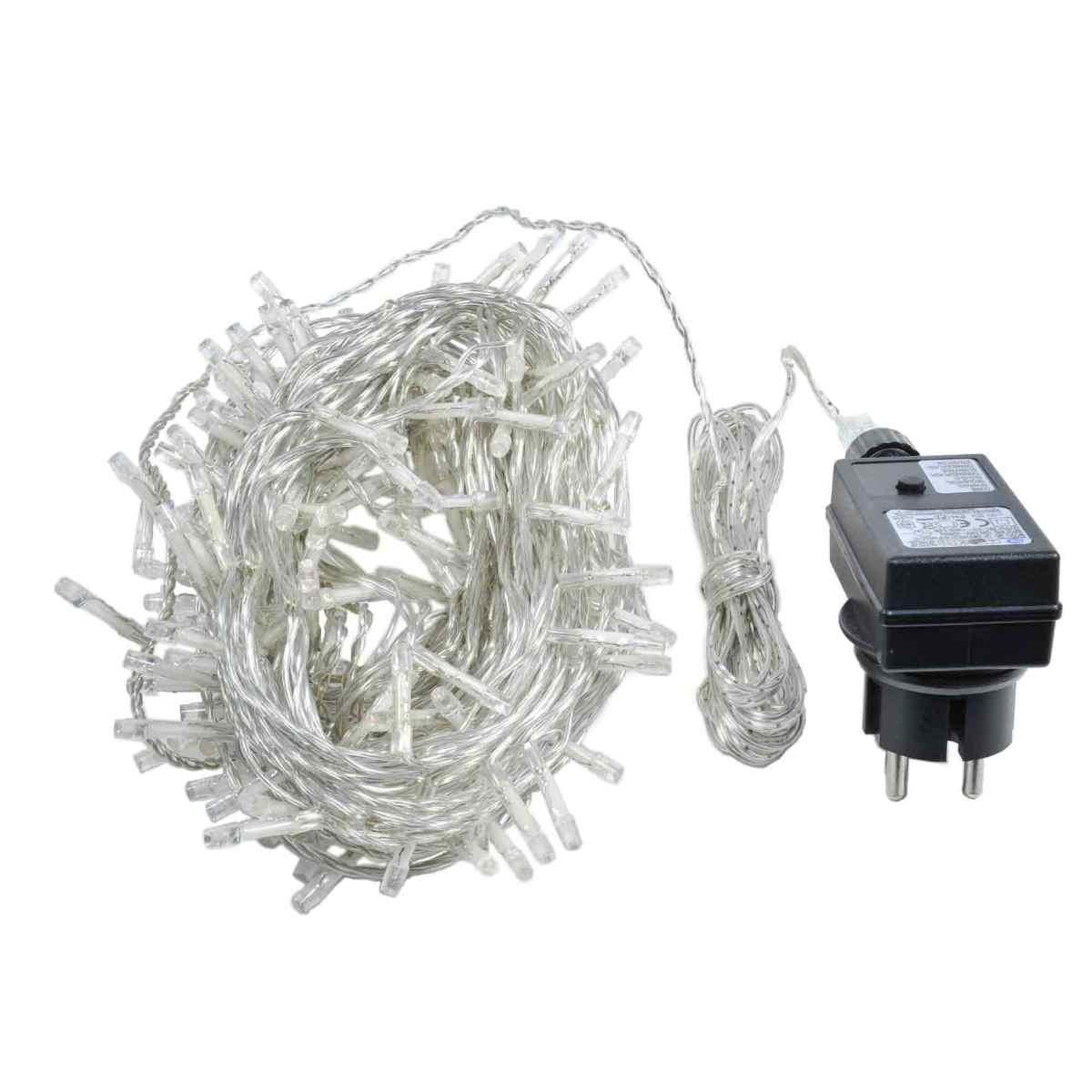 Luci di natale esterno 180 led ciclamino giochi cavo trasparente