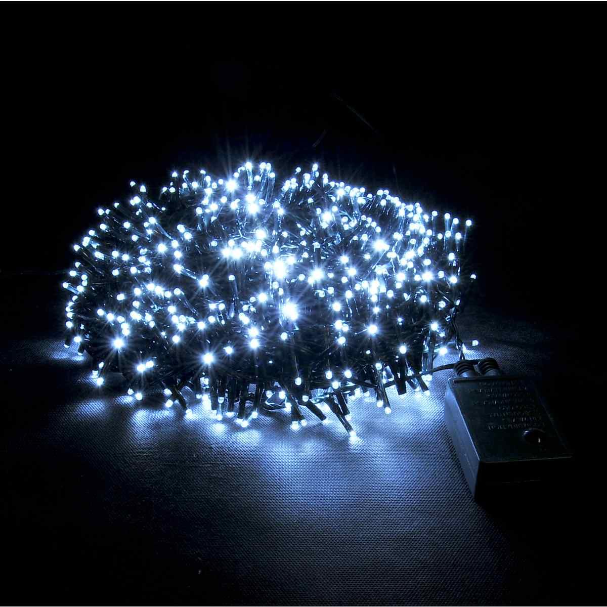 Luci di natale esterno 1152 led bianco freddo luce fissa