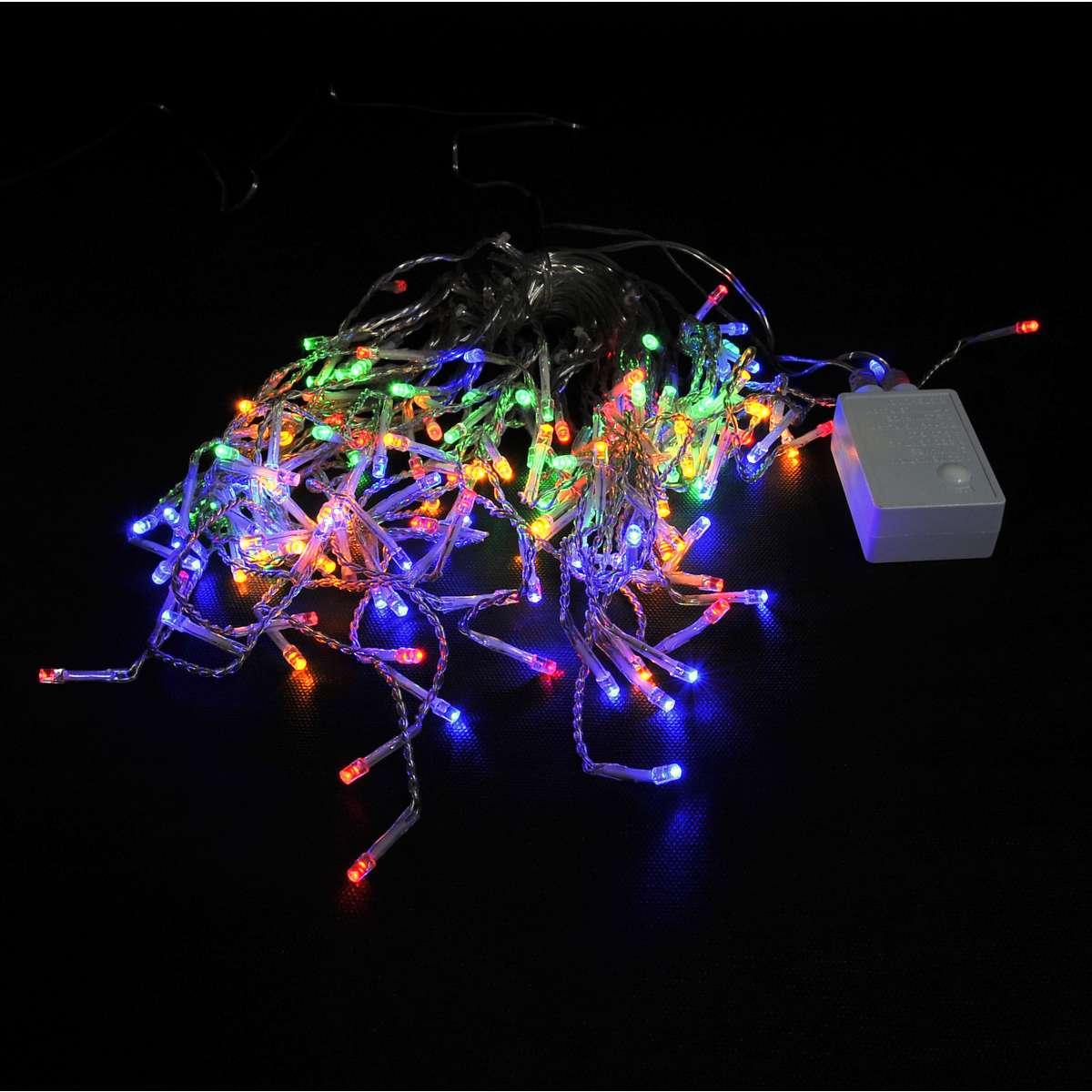 Luci di natale tenda esterno 160 led stalat multicolor