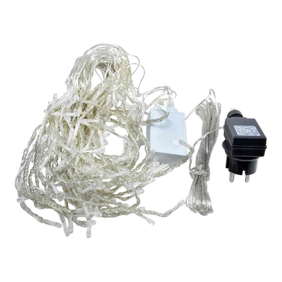 Luci di natale tenda esterno 160 led bianco blu