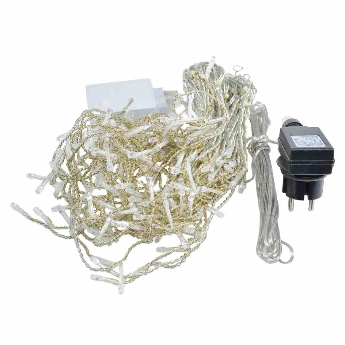 Luci di natale tenda esterno 180 led stallattiti bianco blu 420 cm