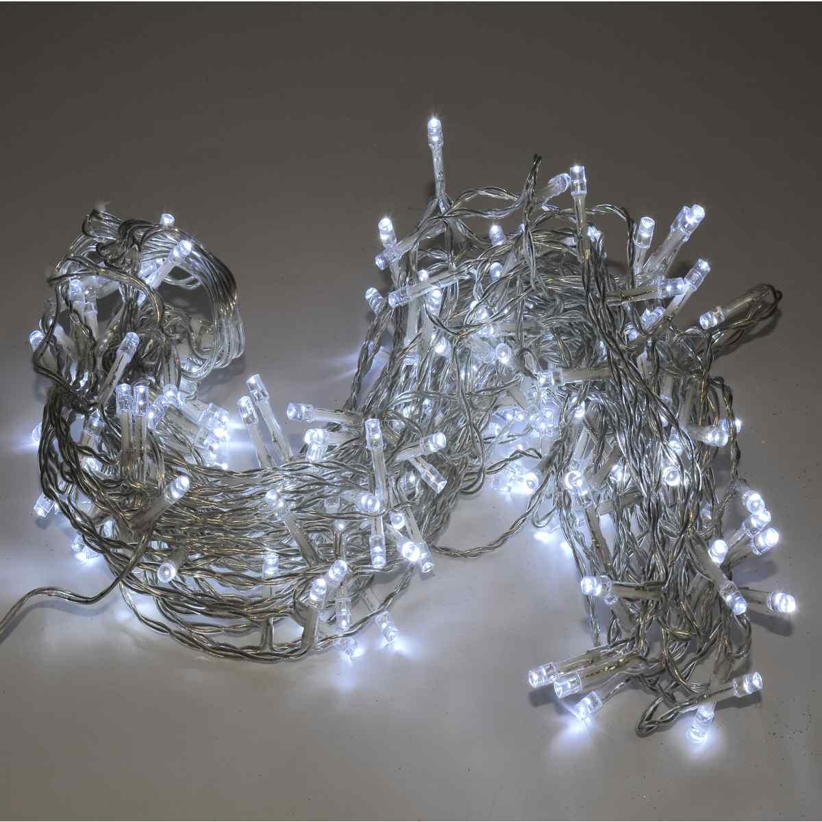 Luci di natale tenda esterno 200 led bianco blu 100 cm