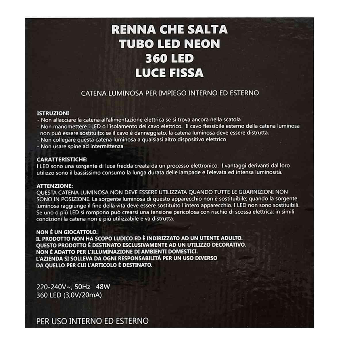 Luci di natale esterno 360 led renna bianco caldo 57 x 57 cm