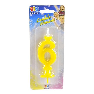 Candelina compleanno n 6 gialla
