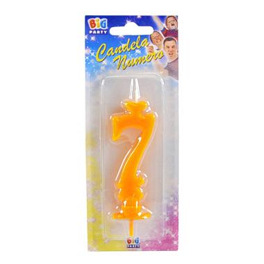 Candelina compleanno n 7 arancio