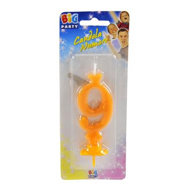 Candelina compleanno n 9 arancio