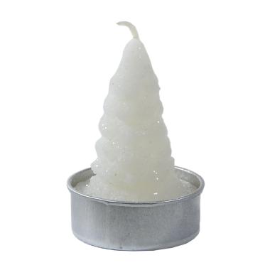 Candela natale albero bianco Set 6 pz