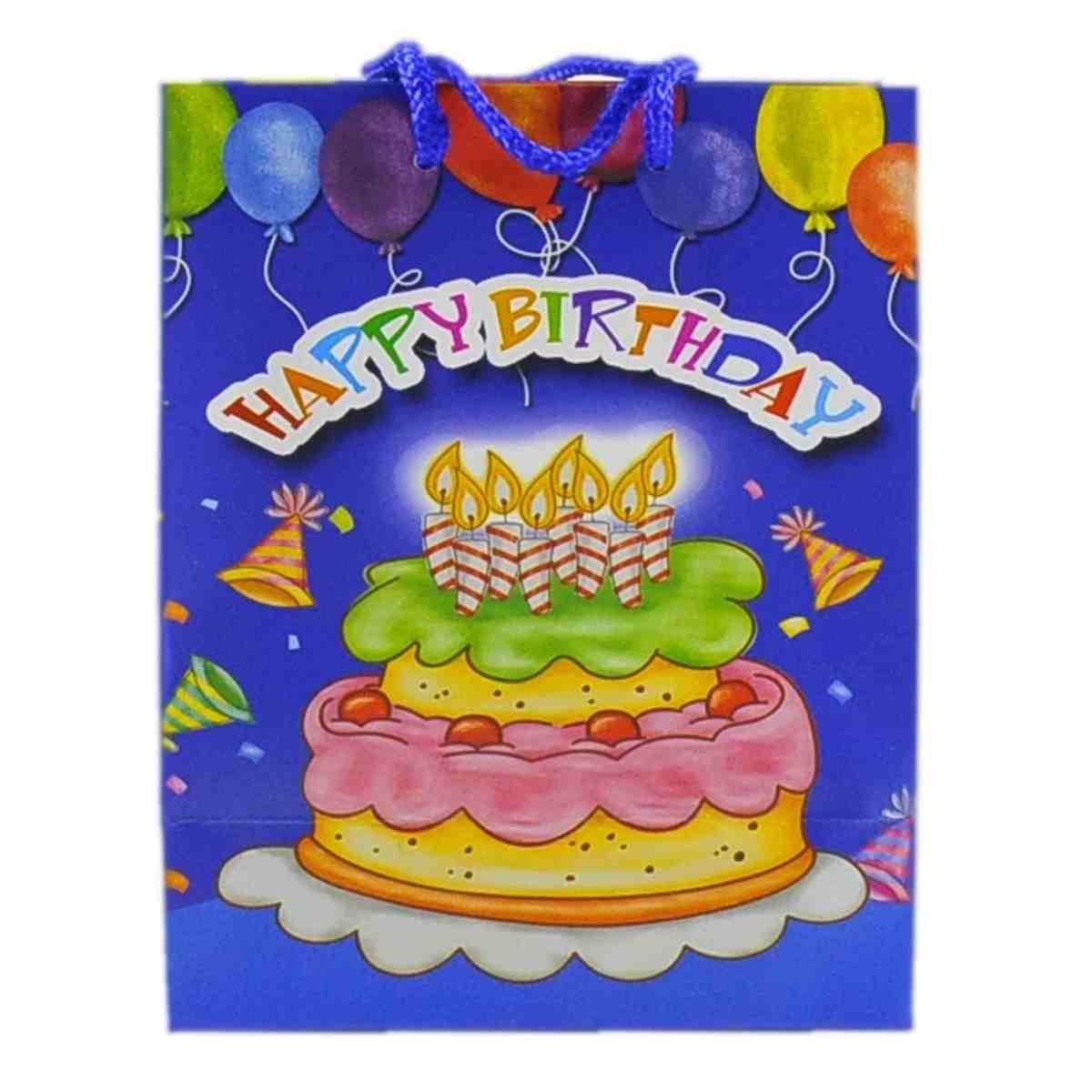 Busta regalo happy birthday 3d 4 colori 18 x 10 x 23 cm