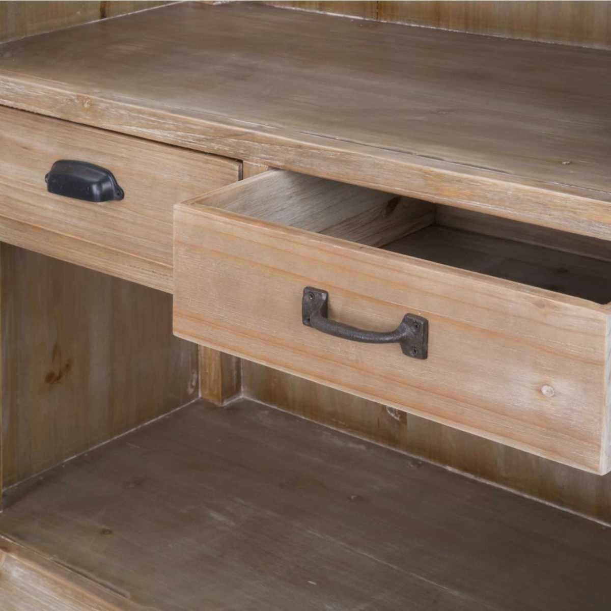 Libreria legno 3 piani cassetti 144 cm