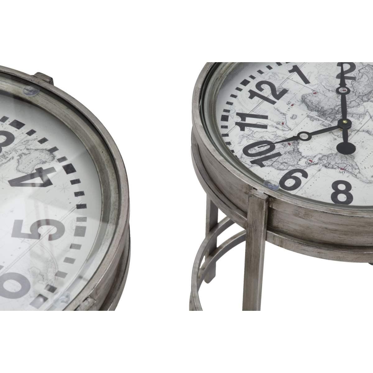 Tavolo mondo metallo orologio