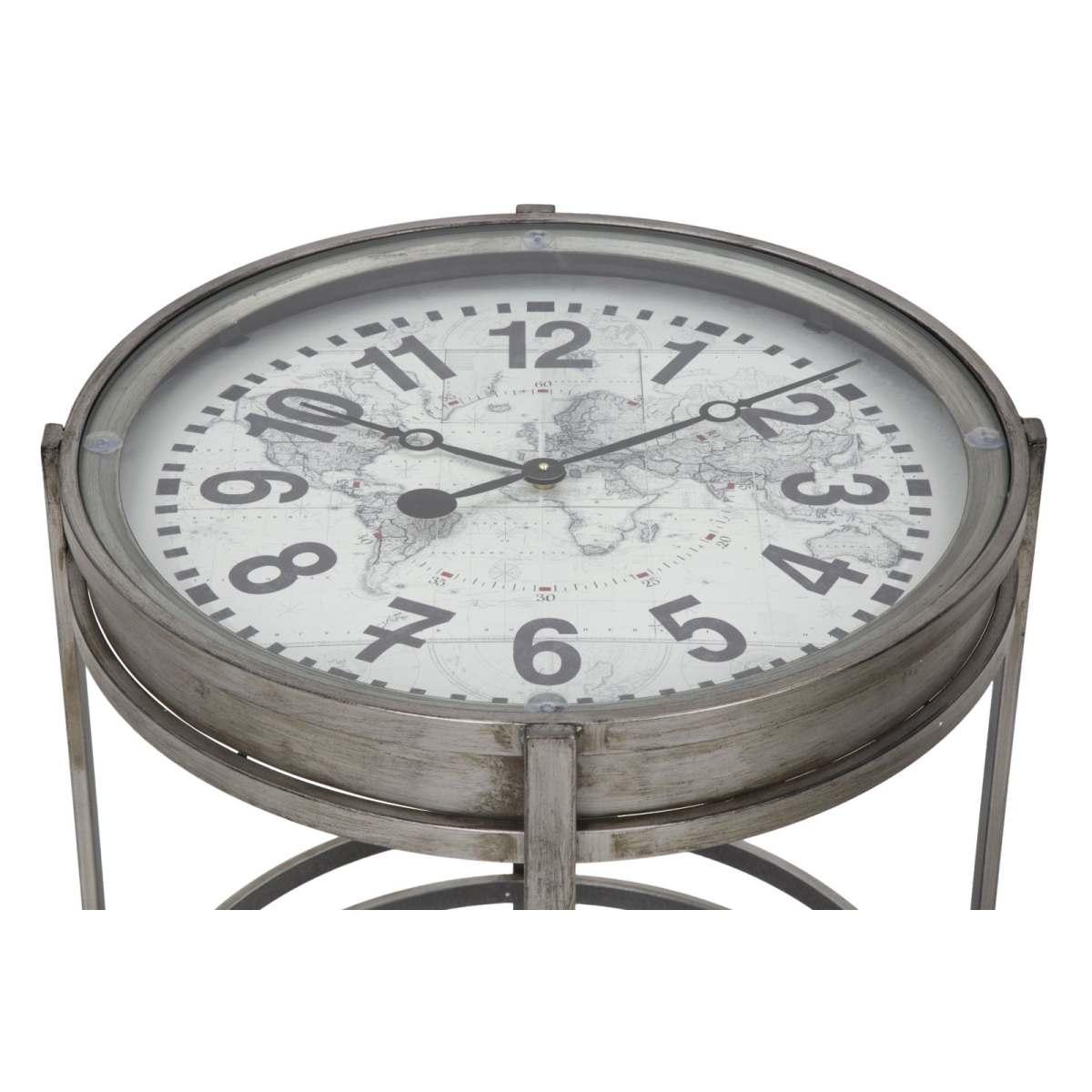 Tavolo mondo metallo orologio