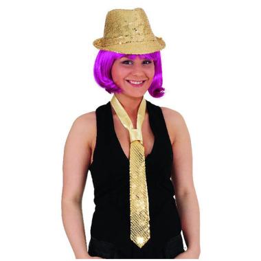 Cravatta paillettes oro