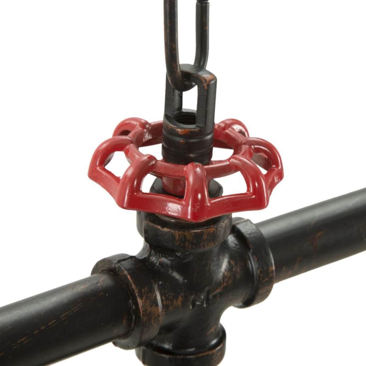 Lampadario metallo industry 5 luci 114 cm