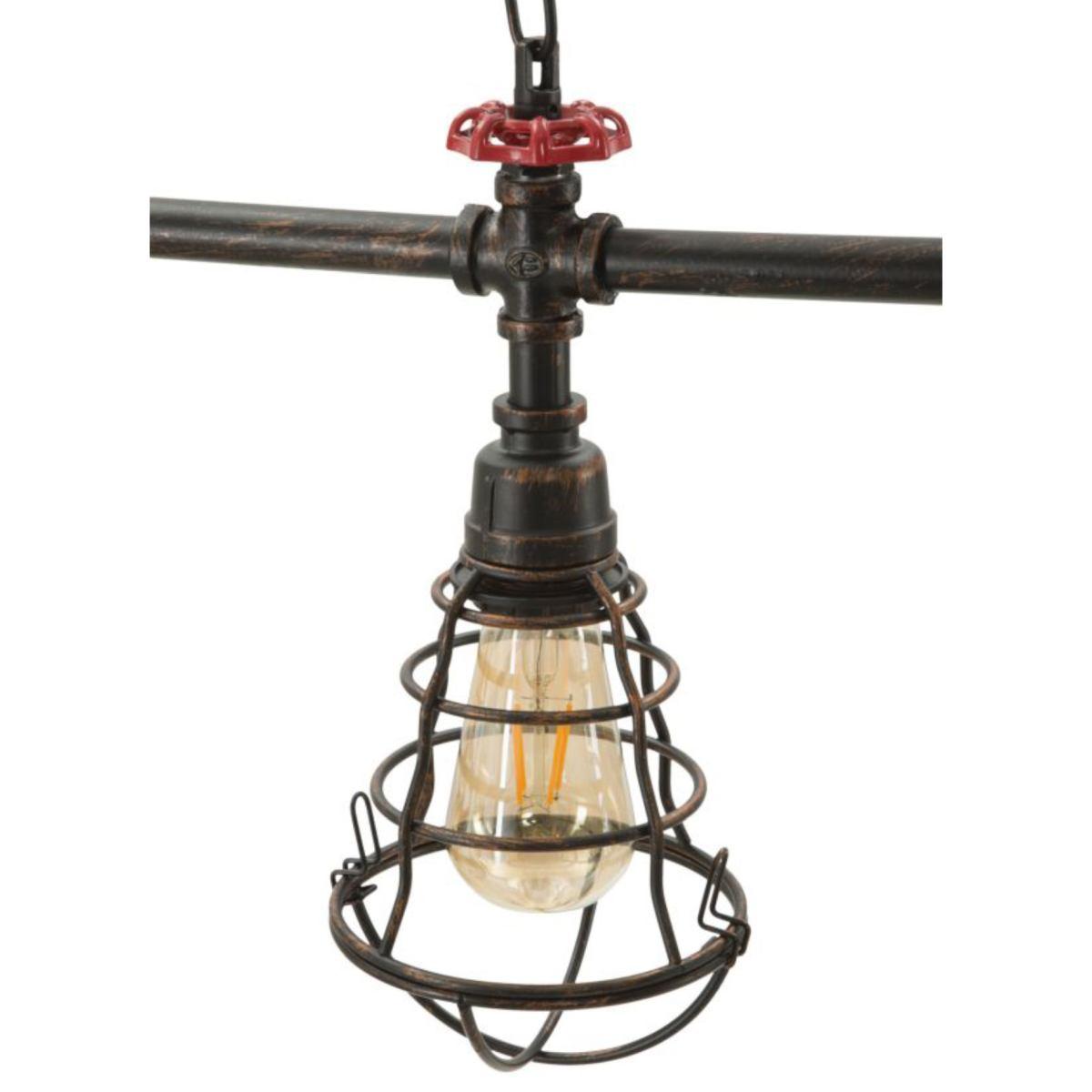 Lampadario metallo industry 5 luci 114 cm