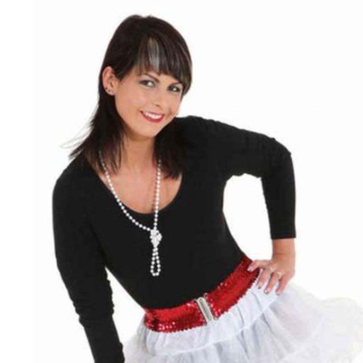 Cintura rossa paillettes elasticizzata